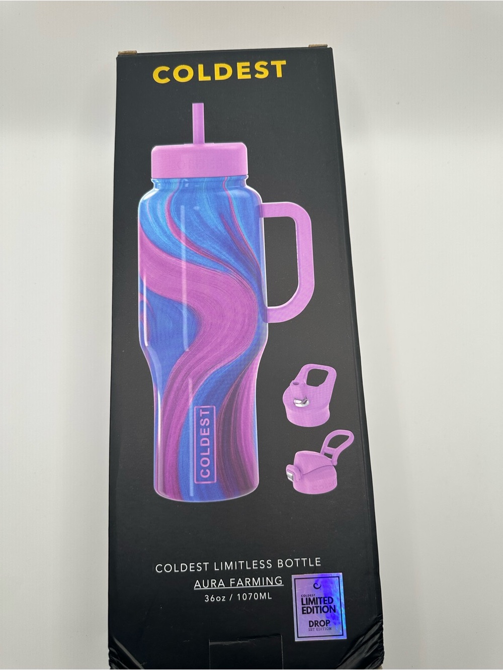 Coldest Limitless Bottle - Aura Farming Purple/Blue Swirl 36 Oz